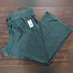 Terra & Sky Women's Green Plus Size Knit Pants With Pockets,Size 2X(20W-22W),NWT